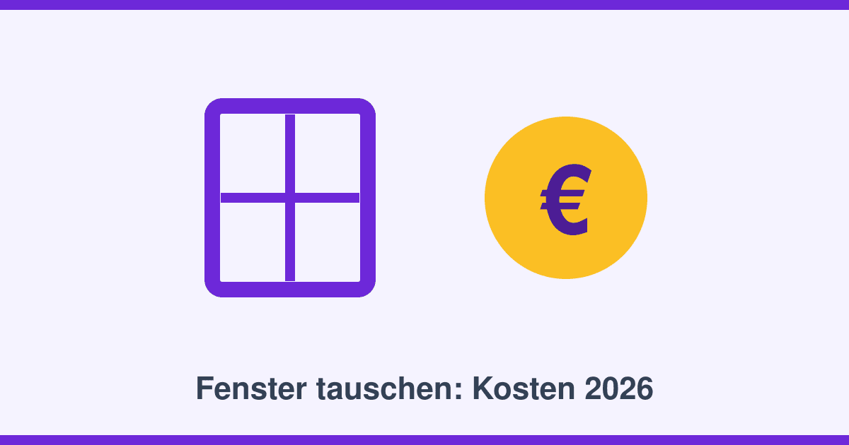 Fenster tauschen: Kosten 2026 — Preise pro Fenster mit Montage